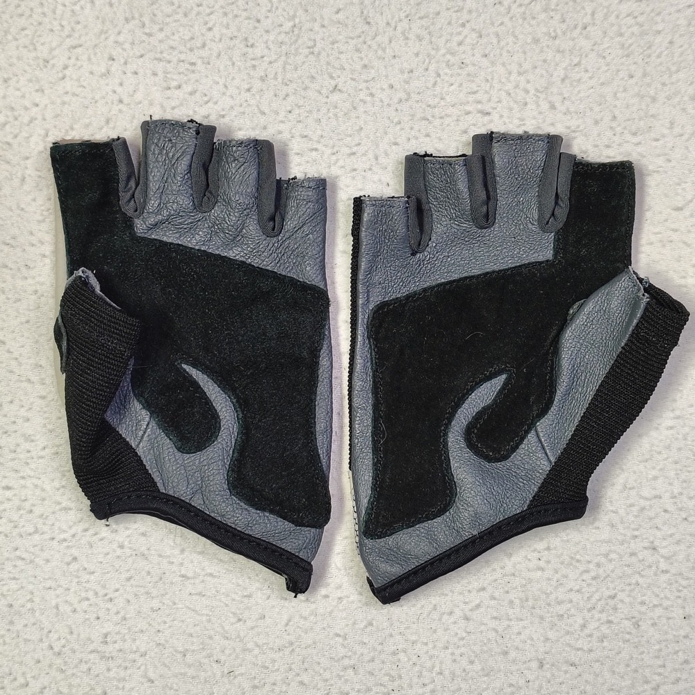 Harbinger Women Weightlifting Gloves Black Gray Leather Padded Gym Training Medi - Picture 3 of 7